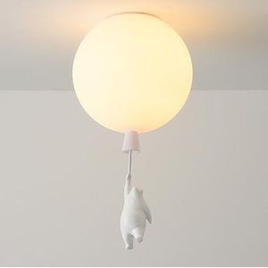 Klobvtt witte ballon plafondlamp cartoon beer dicht bij plafondlamp kinderkamer kleine kroonluchter plafondverlichting armatuur ijsbeer hanglampen kinderkamer bubbellamp