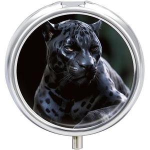Black Panther Pillendoos Pil Container Houder 3 Compartiment Metalen Pil Organizer Travel Medicine Organizer Draagbare Pillendoos voor Pocket om Pillen Vitamine vast te houden