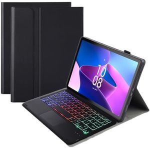 Toetsenbordhoes Voor Lenovo Tab M10 (3E Generatie) 10.1"" 2022 (TB-328F), Afneembaar Draadloos Bluetooth-Toetsenbord Met Achtergrondverlichting En Touchpad,zwart