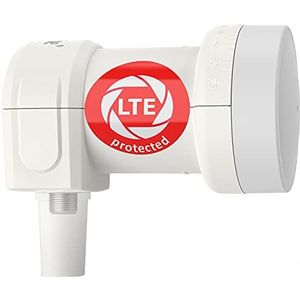 DUR-line +Ultra Single LNB - 1 deelnemer wit - met LTE-filter [getest en ""zeer goed"" bevonden] 1-voudig, digitaal met weerbescherming, Full HD, 4K, premium kwaliteit