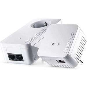Devolo Dlan 550 Wifi Starter Kit Powerline (Wlan Via Het Stopcontact, 1X Lan-Poort, 2X Powerlan Adapter, Plc Netwerkadapter, Wlan-Versterker) Wit