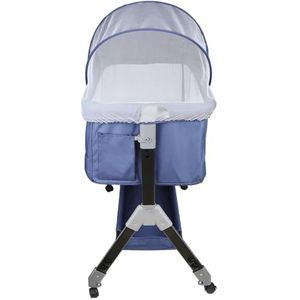 wieg, in hoogte verstelbare wieg voor pasgeborenen, opvouwbaar reisbed met wasbare matras en reistas -Kinderbedje met 4 Hoogte Levels -104 * 52 * 100-110 cm-marineblauw