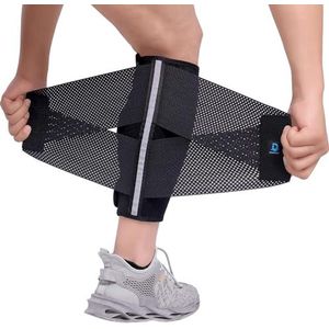 Kuitbandage voor spiervezel, voor dames en heren, verstelbare kuitsteun met elastiek, voor spataderen, kuitverrekking, zwellingen, krampen, kuitpijn, verlichting S/M