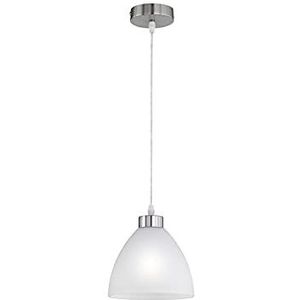 Designer LED hanglamp, dimbare hanglamp, 1 vlam conisch glas lampenkap Ø20cm in wit, eetkamerlamp