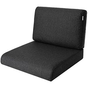 PillowPrim Stoelkussen, voor rotanstoel, outdoor, palletkussen, zitkussen, rotanmeubels, zwart, 60 x 60 cm