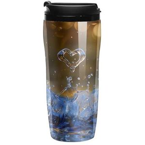 Hartvormige Water Drop Koffie Mok met Deksel Dubbele Muur Water Fles Reizen Tumbler Thee Cup voor Warm/Ijs Dranken 350ml