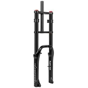 UIOPPOI Fat Bike Fork 20 Inch Air Fork Sneeuw Bike Suspension Fork 20 inch 4.0 Fat Tire E-bike Dubbele Schouder Vork 1-1/8 ""Rechte Reizen 110 mm Rebound Aanpassen QR 9 mm (kleur: zwart, maat: 20"")