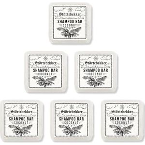 Störtebekker Premium Shampoo Bar Kokos (6x) - vaste shampoo heren en dames - 3-in-1 douchezeep mannen voor haar, hoofdhuid en baard - vochtshampoo - veganistisch, handgemaakt - 6 x 100 g