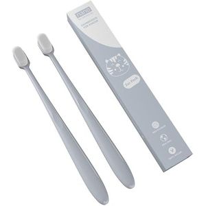 Nano-kindertandenborstel, 20.000 borstelharen, perfect voor melktanden, kittent bij het tandenpoetsen, beschermt het tandvlees, lichtblauw