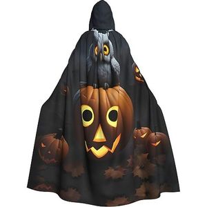 SSIMOO Halloween Uil Ghost Pumpkin 1 Halloween Party cape voor volwassenen - perfect voor kostuumfeesten en cosplay