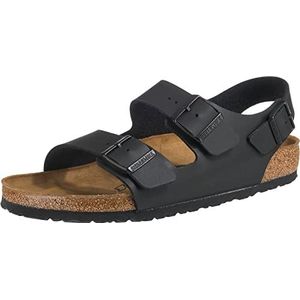 BIRKENSTOCK Milano Birko-Flor brede sandalen voor heren, zwart, 42 EU