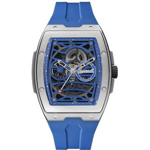 Ingersoll The Challenger Mens 42mm automatisch horloge met wijzerplaat en PU band, Volledig Blauw