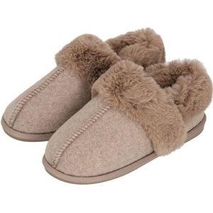 Apollo Instap Dames Sloffen | Taupe | Maat 39/40 EU | Comfortabele Dames Pantoffels Voor Winters | Anti-Slip Pantoffels Dames Voor Binnen Buiten