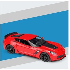 Legering Speelgoedauto Voor - Corvette Z06 2017 1:24 Legering Sportwagen Model Diecast Speelgoed Racewagen Model Simulatie Collectie Geschenken (Color : Red)