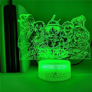 3D illusie lamp led nachtlampje app control anime one piece strohoed piraten team tafellamp kleurrijke touch bureau lamp decoratie het beste cadeau voor kinderen