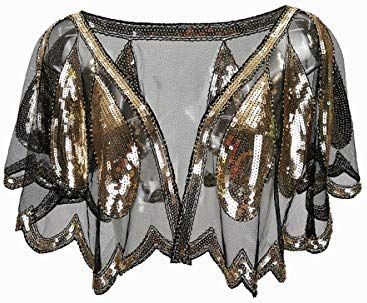 Grouptap - Gatsby Cape - Bolero - Zwart - Jaren 20