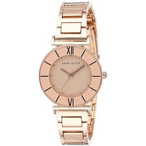 ANNE KLEIN Vrouwen Glitter Geaccentueerd Armband Horloge, Rose Goud/Blush Roze, armband