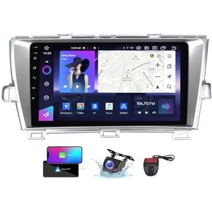 Android 13 Autoradio 9 Duim Touch Display Voor Toyota Prius XW30 2009-2015 Met Draadloze Carplay Android Auto/4G WiFi/FM RDS DAB+/Buletooth 5.0/Bediening op het stuur + Camera DVR(NF-7)