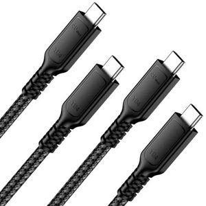 ConnBull 2 Stuks Thunderbolt 4 kabels 1M 40Gbps USB Type C Cables ondersteunt 240W opladen/8K@60Hz display Video Compatibel met Thunderbolt 3/USB4 voor iPhone 15 Pro/15 Pro Max, MacBook, iMac, enz