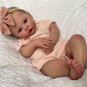 Lonian Reborn babypop met knuffellichaam, 48 cm, realistische pop, (blauwe ogen)
