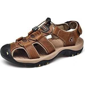 EKsma Sportsandalen voor heren, outdoor wandelsandalen, gesloten teen, herensandalen, lichte sportieve zomersandalen, avontuurlijke sandalen, casual sandalen, waterschoenen voor heren, Bruin, 42 EU