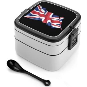 Britse vlag Bento Box Volwassen Lunch Box Herbruikbare Lunch Containers met 2 compartimenten voor werk picknick