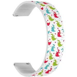 RYANUKA Solo Loop band compatibel met Ticwatch Pro 3 Ultra GPS/Pro 3 GPS/Pro 4G LTE / E2 / S2 (Funny Dragon Print Kids) Quick-Release 22 mm rekbare siliconen band band accessoire, Siliconen, Geen