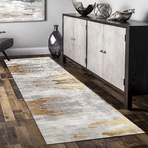 Gang Runner Tapijt, Grijs Goud Lang Tapijt met Antislip Rug, Badkamer Nachtkastje Keuken Smalle Karpetten, 1m 1,5m 2m 2,5m 3m 3,5m 4m 4,5m 5m 6m Wasbare vloermat (Size : 80×250cm)