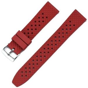 22 mm 20 mm riem geschikt for Samsung Galaxy Watch3 46 mm Gear S3 Frontier geschikt for Amazfit Bip Active2 armband FKM rubberen band geschikt for Huawei horloge Gt(Red,18mm)