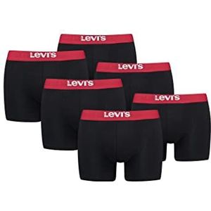 Levi's Solid Basic boxershort voor heren, zwart/rood, XXL