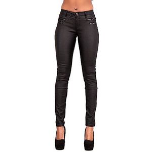 Crazy Lover Dames Faux Leather Leggings kunstleren broek Treggings (36, Zwart)