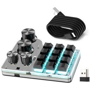 QPSJXN Aangepast RGB mechanisch toetsenbord 2.4G Bluetooth USB 3 Mode Gaming Macro Toetsenbord Hot Swap PS LR A XD (1204 Black 2.4G)