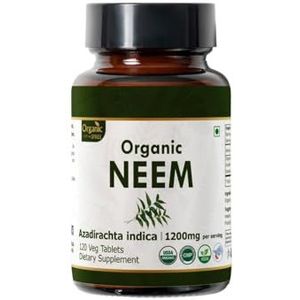 Organic Spree NEEM 120 tabletten (Azadirachta Indica) | biologisch en natuurlijk | veganistisch en USDA gecertificeerd 120 tabletten | 1200 mg per portie