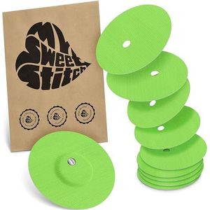 MySweetStitch | Pleister voor de Freestyle Libre 3 Sensor met VENTILATIEGAT | Waterdicht, ademend en huidvriendelijk Rond (10 stuks) | Made in Germany | Buiten Ø 65mm, binnen Ø 6mm | Groen
