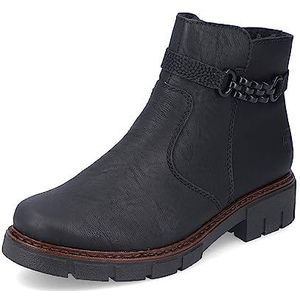 Rieker DAMES Enkellaarzen Z3566, Vrouwen Enkellaarsjes,laarzen,halve laarzen,bootie,plat,Zwart (schwarz / 00),39 EU / 6 UK