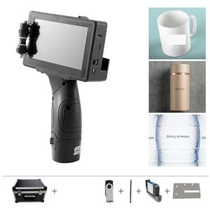 Handheld inkjetprinter, Hoge resolutie 12,7 mm / 25,4 mm draagbare industriële inkjetprinter, QR-code-logo draagbare printer voor tekst/barcode/logo/QRCode/teller(Printer 1 green ink)