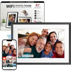 Digitale fotolijst, 32 GB, 10,1 inch, wifi, digitale fotolijst, 1280 x 800 IPS LCD touchscreen, intelligente fotolijst, automatische rotatie, direct delen van foto's of video's via de Frameo-app