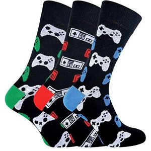 Sock Snob Heren Retro Gaming Funky Nieuwigheid Videospel Sokken 6-11 | 3 paar, gaming controller, 39 EU