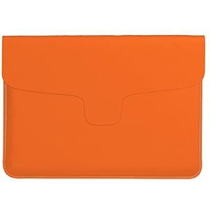 NasturtiumJLH Oranje Bedrukte Lederen Laptophoes Waterdichte Slanke Beschermende Notebook Tas voor Werk Kantoor Outdoor Business