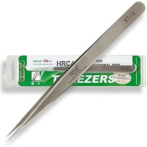 P-Beauty Cosmetic Accessories VETUS wimperpincet voor wimperverlenging ST-12, ideaal voor individuele wimpers en volumetechniek, inclusief beschermkap (ST-12)