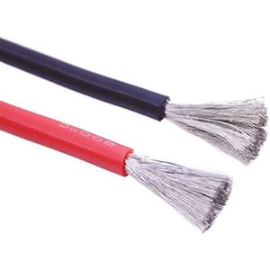 Flexibele siliconen elektrische draad, Verwarmingskabel 10 meter siliconen -65 tot 200 graden, verschillende AWG-maten, rood en zwart(Black,17 AWG)