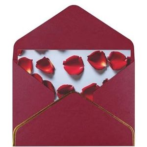 Rode rozenblaadjes bedrukte wenskaarten, prachtige blanco wenskaarten met enveloppen, grappige kaarten voor elke gelegenheid