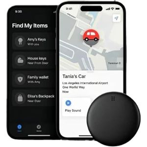 TagFinder GP90 GPS-Tracker, Nauwkeurige GPS-Locator Zonder Abonnement (Android/Apple), Smart Mini GP90 Tracker for Sleutels, Bagage, Voertuig, Compatibel Met De Find My-App Van Apple
