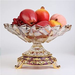 Fruitschaal Glaslegering Gedroogd Fruit Snacks Snoep Display Stand, Noten Opbergbak Houder for Thuis Woonkamer Decoratie Lade