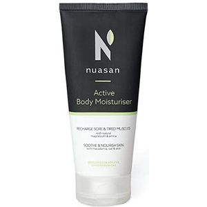 Nuasan Active Body Moisturiser - Hydraterende crème met magnesium en arnica - Helpt bij vermoeide spieren en pijnlijke gewrichten, workout herstel - intensieve hydratatie, natuurlijke ingrediënten, veganistische huidverzorging