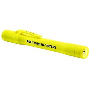 PELI Mitylite 1975Z1 ATEX Zone 1 Veiligheidsgoedgekeurde LED Penlamp, Bewezen Premium Kwaliteit voor Brandweer en Industrieel Gebruik, IP68 Waterbestendig, Kleur: Geel