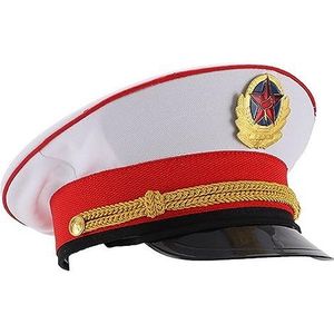 Militaire Hoed Verstelbare Militaire Leger Cap Peaked Hoed Officier Hoed Voor Matroos Marine Marine Admiraal Halloween Cosplay Kostuum Accessoire