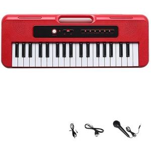 student elektronisch toetsenbord Muzikaal Toetsenbord Professionele Elektronische Piano Met Microfoonsynthesizer Voor Muziek Met 37 Toetsen (Color : Crimson)