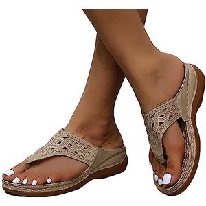 Orthopedische sandalen voor dames,Orthopedische slippers met steunzool - Non-slip dikke zool casual pantoffels voor strand, winkelen, vakantie, dagelijks gebruik Lecerrot