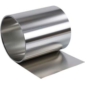 304 roestvrijstalen folierol, 304 RVS folie lengte 1m for knutselen, dunne metalen plaatstrip shim rol 1st(0.04x100mm)